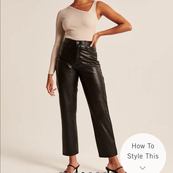 Abercrombie & Fitch | Pants & Jumpsuits | Curve Love Vegan Leather Ankle Straight Pants | Poshmark